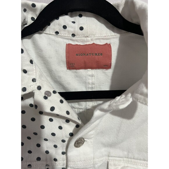 ASOS Signature 8 White and Black Polka Dot Denim Jacket S - Picture 3 of 5